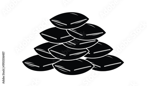 A stack of black sandbags arranged in a pyramid formation for flood defense or military fortification