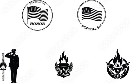 Memorial day tribute with patriotic symbols and fallen heroes