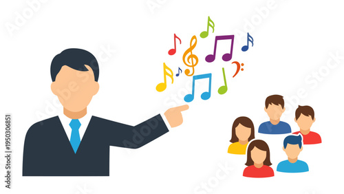 Orchestrating Melodies: A music teacher conducts a symphony of notes, leading their students on a harmonious journey of sound and expression.