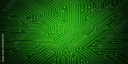 A seamless digital vector pattern featuring an abstract electronic microchip design on a blue printed circuit board texture for modern computer technology and electrical engineering backgrounds