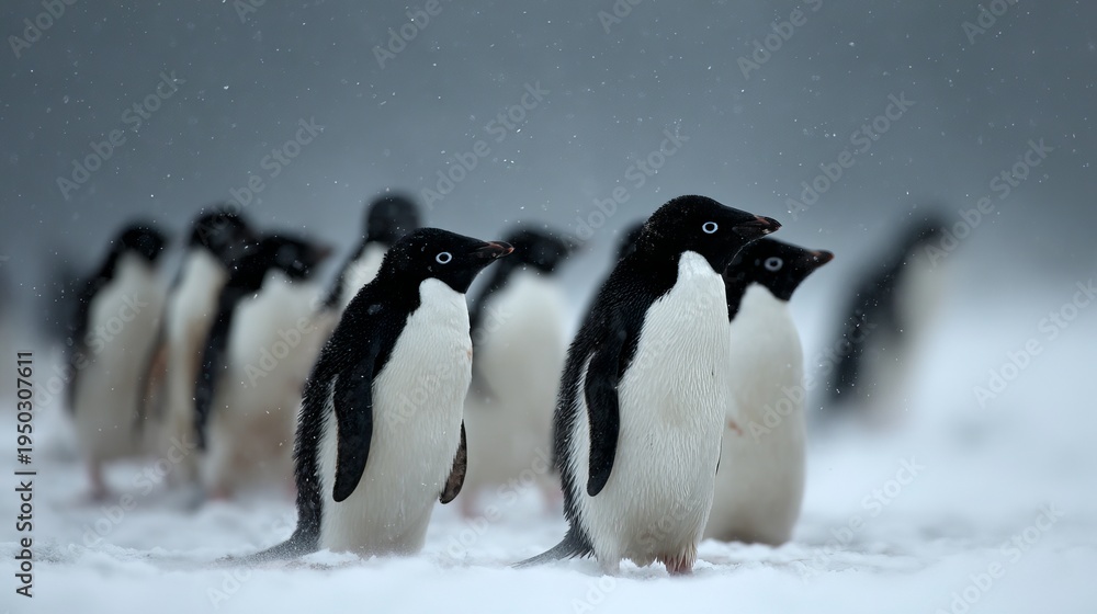 Obraz premium Adelie penguins, Devil Island, Antarctica.