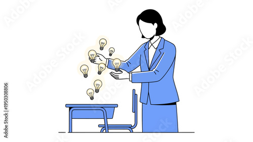 The Power of Innovation: A person's creative mind with glowing light bulb inspiration, and a promise of imagination