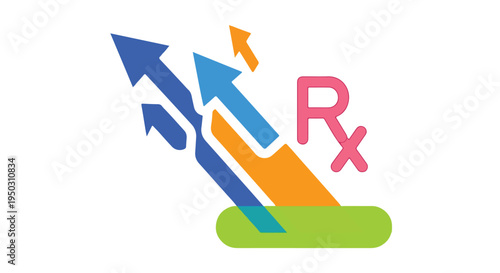 Medical Prescription Growth Arrows Vector Icon
