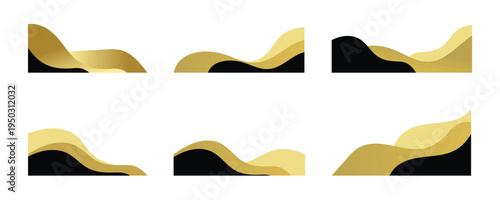 Luxury Gold Black Wave Background, Elegant Modern Header Footer Design Design