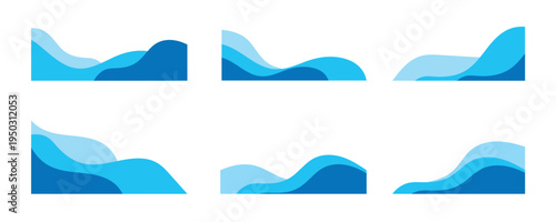 Blue Abstract Wave Background, Modern Website Banner, Header Footer Design