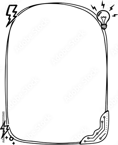 Hand Drawn Idea Light Bulb Border Frame