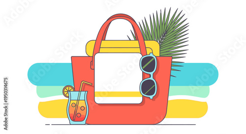 Summer vacation accessories and beach items.