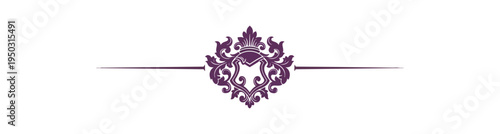 Decorative ornamental design element purple graphic on black background