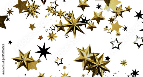 Elegant gold stars floating...