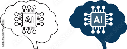 AI icons,Artificial intelligence Vector illustration 