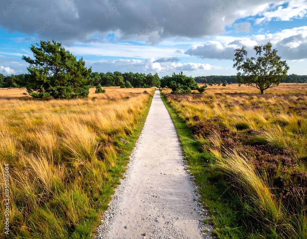 Obraz premium Path through golden grasslands