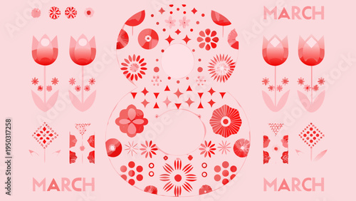 Floral design celebrating international women s day in march with tulips