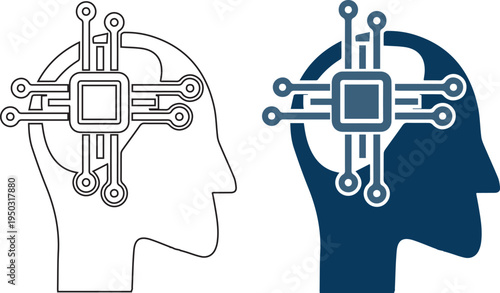 AI icons,Artificial intelligence Vector illustration 