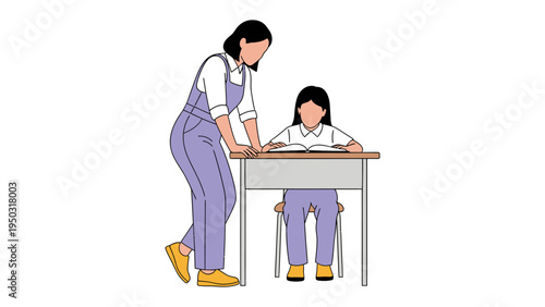 Nurturing Minds: A mentor guides a young student through the joys of learning, fostering curiosity and growth.