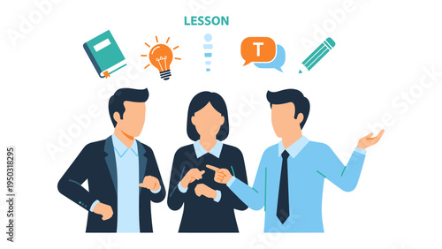 Education Discussion: Educators and learners exchange ideas in a vibrant learning atmosphere, fostering collaboration, the free flow of ideas, and individual development.