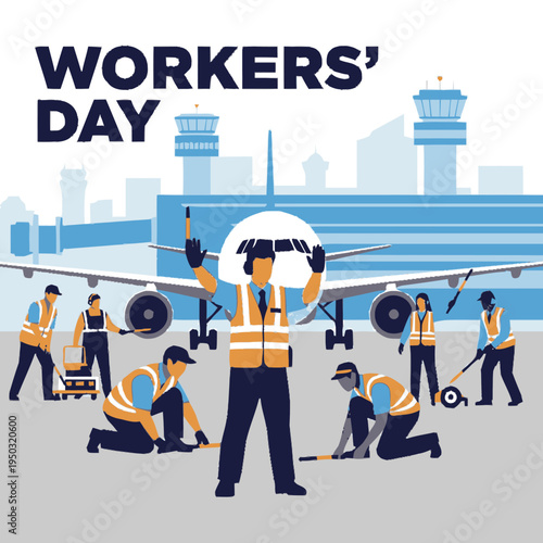 Workers' Day celebration at airport.