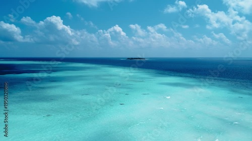 Clouds On The Blue Sky Over The Maldives Island View