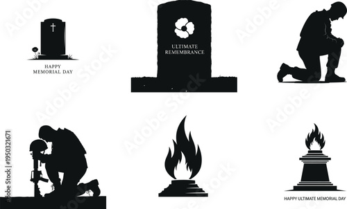 Memorial day tributes and symbols of remembrance