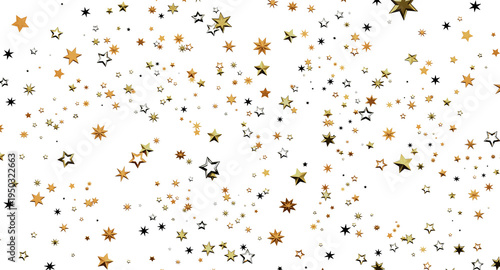 Golden stars confetti on wh...