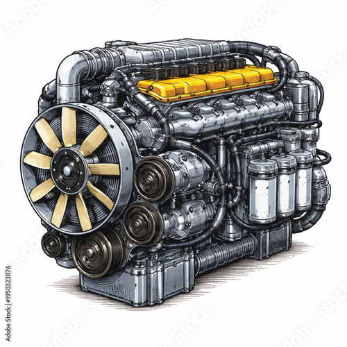  diesel engine  icon white background.