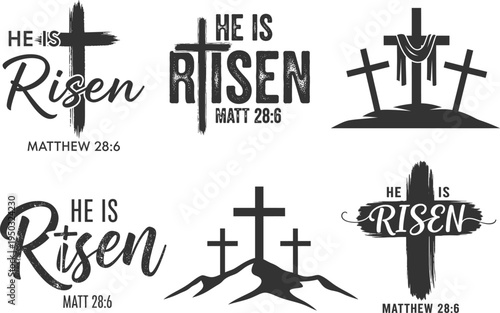 Easter sunday inspirational crosses and he is risen quotes