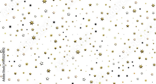 Elegant golden stars on whi...