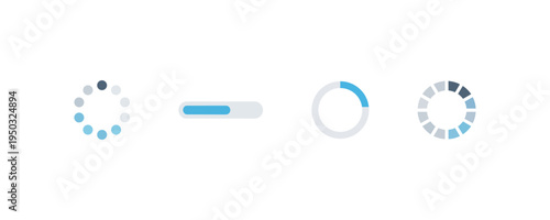 Loading Spinner Progress Indicator Circle Loader Icons Set
