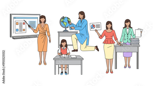 Canvastavla Educators at Work: A collection of educators in the midst of imparting knowledge, demonstrating their dedication to their roles, and nurturing the next generation through guidance and inspiration
