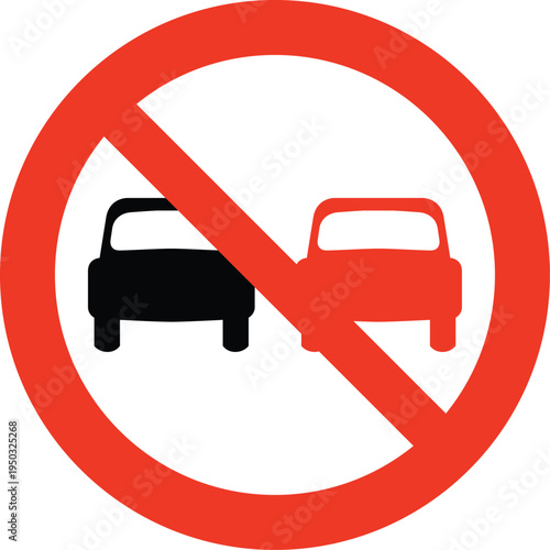 No Overtaking Warning Red Road Sign Background Removed Icon Clipart