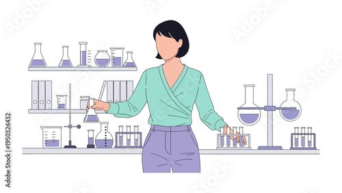 Laboratory Observation: A dedicated scientist meticulously conducts experiments in a well-equipped laboratory setting, surrounded by essential equipment.