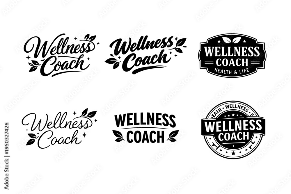 Obraz premium Creative wellness coach logo designs with nature inspired elements