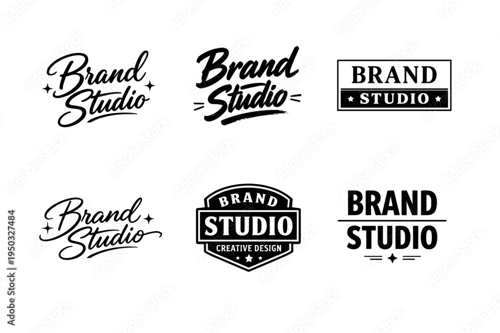 Fototapeta premium Brand studio logo designs collection: modern and retro styles