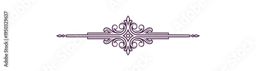 Decorative ornamental design element isolated on black