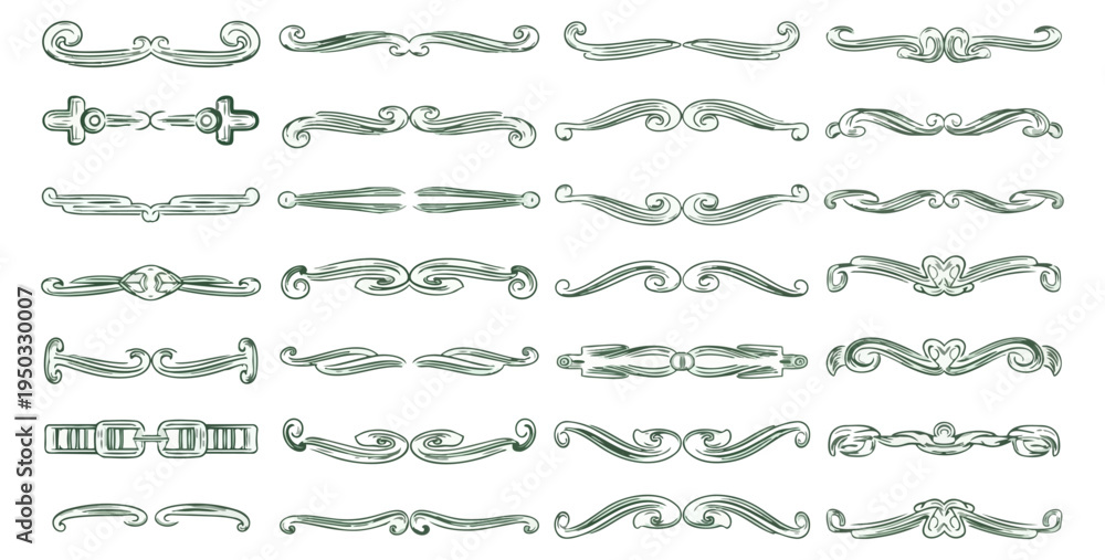 Obraz premium Ornamental design elements collection isolated on black background