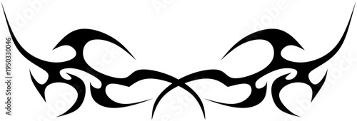 Neo tribal Element y2k gothic style tattoo Cyber sigilism spikes sparks, spiky y2k aesthetic vector set