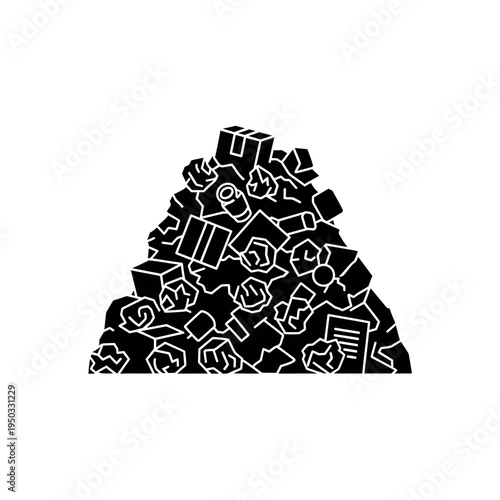 Pile of trash, garbage, waste, recycling, landfill, rubbish, junk, debris, refuse, trash heap, trash pile