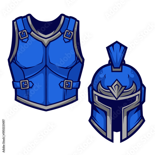 Blue Knight Armor Set: Chestplate and Helmet Icon