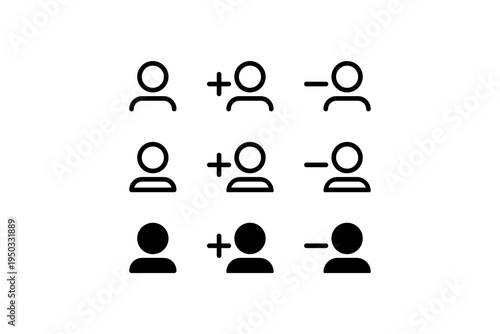 User Profile Add Remove and Account Management Icons Set