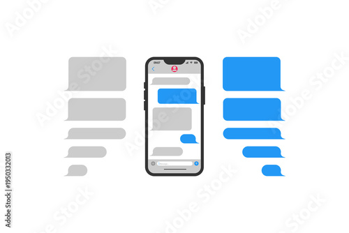 Mobile Messaging App Chat Interface UI Concept Icon