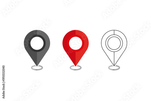 Location Map Pin Marker Icons Set Navigation Symbols