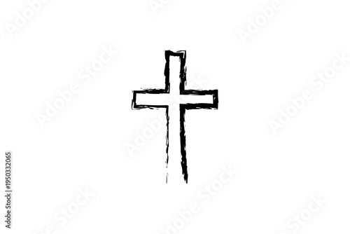Christian Cross Hand Drawn Sketch Religious Symbol Icon
