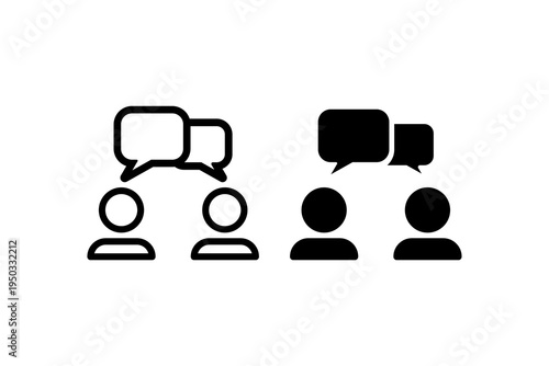 People Communication Chat Conversation Icons Set