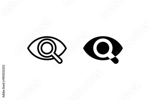 Eye Search Magnifier Vision Inspection Icon Set