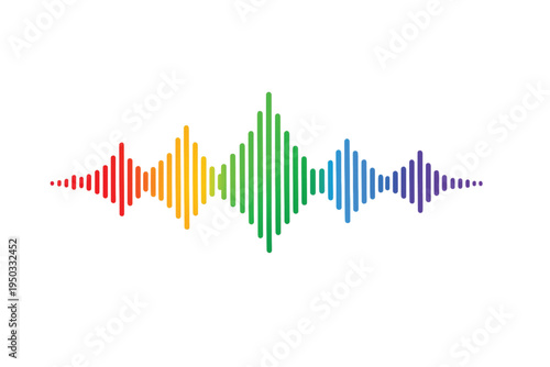 

This digital vector illustration features a blue music equalizer waveform and audio frequency pulse design, creating a technology chart that displays data as a light line graph for radio 