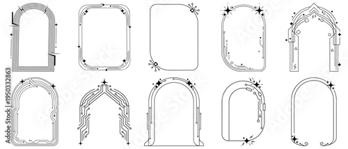 Set of Decorative Arch Frames and Borders