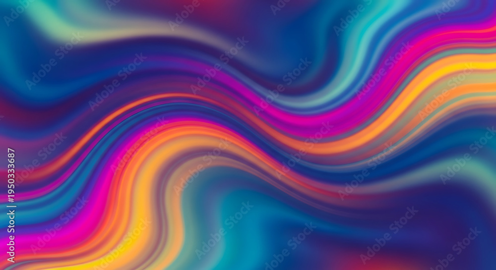 Obraz premium Dynamic colorful waves create an abstract liquid gradient design.