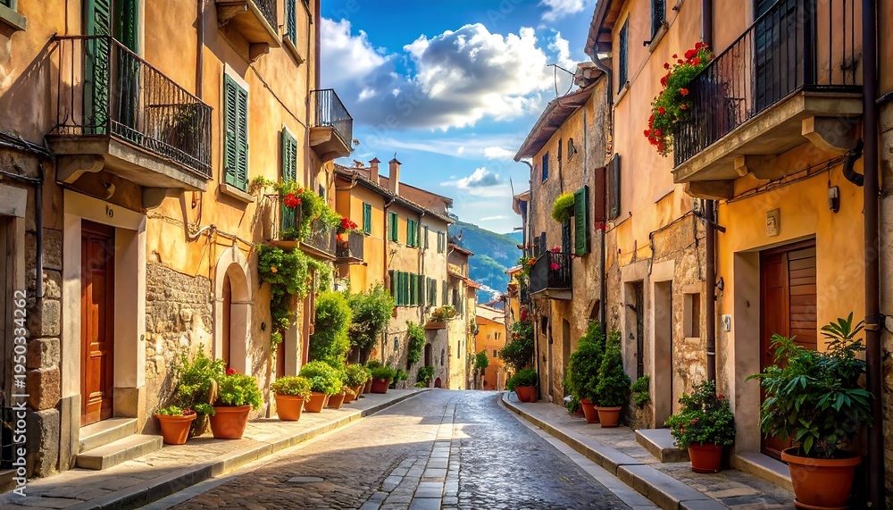 Fototapeta premium Picturesque Italian street scene (1)
