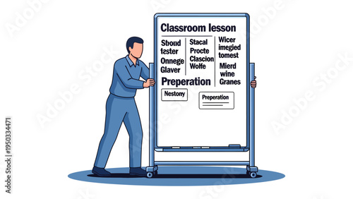 Classroom Lesson Presentation: A dedicated educator confidently presents a dynamic lesson, utilizing a whiteboard to guide and engage. Focused on clarity and engagement.