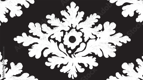 Symmetrical inkblot, seamless pattern vector illustration. Organic repetition of Rorschach test shapes, psychological art vector illustration.