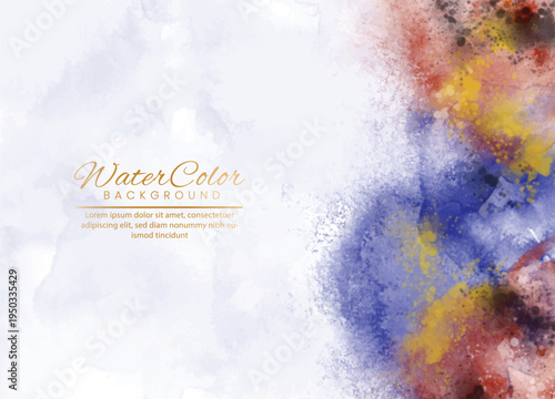 Blurry abstract artwork with colorful watercolor like patterns and illegible text